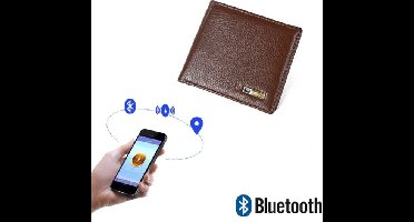 Smart Wallet, met Bluetooth en Anti Diefstal- en alarm, in bruin leder